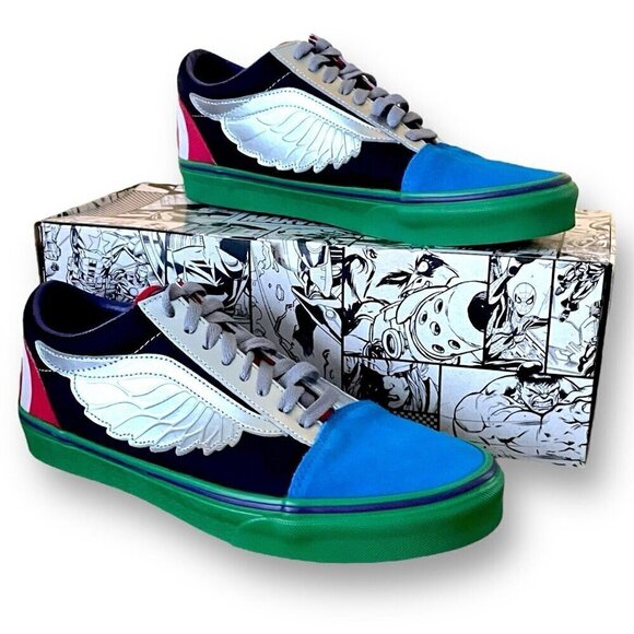Vans x Marvel Old Skool Avengers Shoe Womens Sz 11 Leather Sneaker - Picture 1 of 10